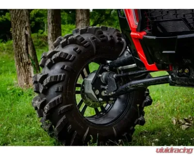 SuperATV Single 4" Billet Portal Gear Lift w/ 15% Gear Reduction & Frame Stiffener Polaris RZR XP Turbo S 2 Seater 2018-2021 - PGH-1-75-151-B-FS