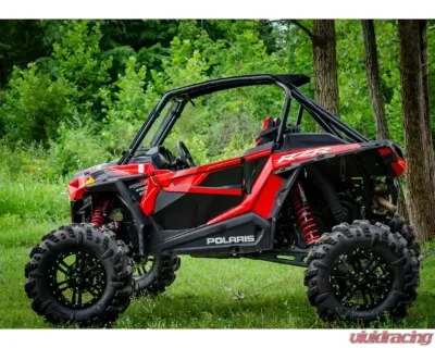 SuperATV Single 4" Billet Portal Gear Lift w/ 15% Gear Reduction & Frame Stiffener Polaris RZR XP Turbo S 2 Seater 2018-2021 - PGH-1-75-151-B-FS