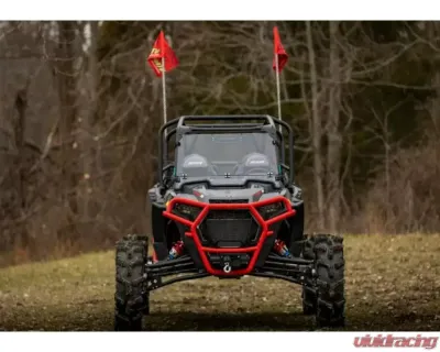 SuperATV Single 4" Billet Portal Gear Lift w/ 15% Gear Reduction & Frame Stiffener Polaris RZR XP Turbo S 4 Seater 2018-2021 - PGH-1-75-152-B-FS