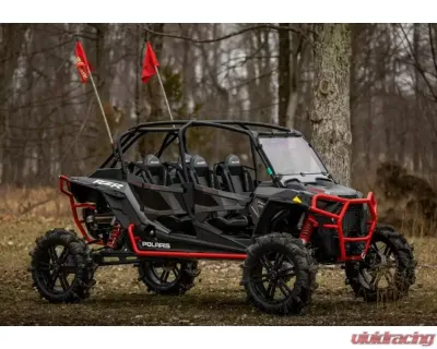 SuperATV Single 4" Billet Portal Gear Lift w/ 30% Gear Reduction & Frame Stiffener Polaris RZR XP Turbo S 4 Seater 2018-2021 - PGH-1-75-302-B-FS