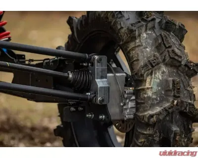 SuperATV Single 4" Billet Portal Gear Lift w/ 30% Gear Reduction & Frame Stiffener Polaris RZR XP Turbo S 4 Seater 2018-2021 - PGH-1-75-302-B-FS