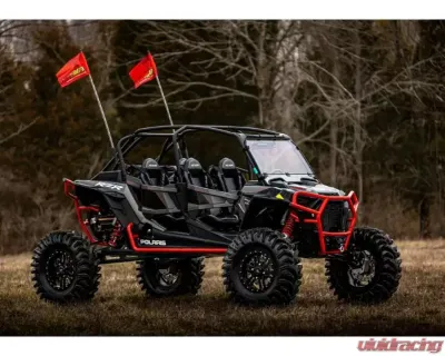 SuperATV 6" Single Billet Portal Gear Lift Kit w/ 30% Reduction & Frame Stiffener Polaris RZR XP Turbo S  Seat 2018+ - PGH6-1-75-302-B-FS