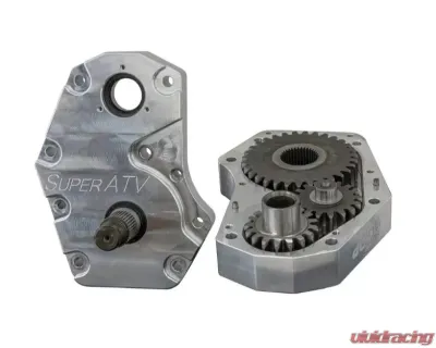 SuperATV 6" Single Billet Portal Gear Lift Kit w/ 30% Gear Reduction & Frame Stiffener Can-Am Defender w/ Big Lift Kit 2016-2021 - PGH6-7-90-303-B-FS