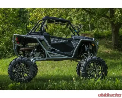 SuperATV 8" Single Billet Portal Gear Lift Kit w/ 45% Gear Reduction & Frame Stiffener Polaris RZR XP Turbo 2016 - PGH8-1-33-304-B-FS