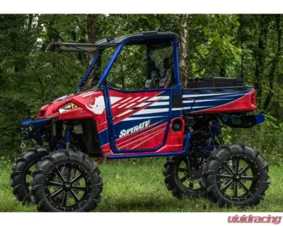 SuperATV 8" Single Billet Portal Gear Lift Kit w/ 45% Gear Reduction & Frame Stiffener Polaris Ranger XP 900 Standard Cab  2013-2019 - PGH8-1-34-301-B-FS