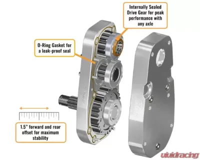 SuperATV 8" Cast Portal Gear Lift Kit w/ 45% Gear Reduction & Frame Stiffener Can-Am Maverick Turbo | Maverick X 2015+ - PGH8-7-51-451-FS