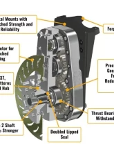 SuperATV 8" Single Billet Portal Gear Lift Kit w/ 45% Gear Reduction Can-Am Defender 2016-2021                                     - PGH8-7-67-453-B - Image 4
