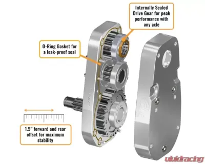 SuperATV 8" Single Billet Portal Gear Lift Kit w/ 45% Gear Reduction Can-Am Defender 2016-2021 - PGH8-7-67-453-B