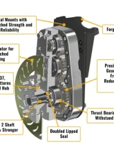SuperATV 8" Single Cast Portal Gear Lift Kit w/ 45% Gear Reduction & Frame Stiffener Can-Am Defender 2016-2021                                     - PGH8-7-67-453-FS - Image 4