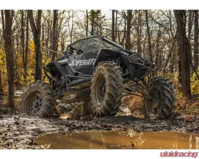 SuperATV 8" Dual Billet Portal Gear Lift Kit w/ 70% Gear Reduction & Frame Stiffener Polaris RZR XP Turbo 2016-2021 - PGH8D-1-58-702-B-FS