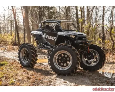 SuperATV 8" Dual Billet Portal Gear Lift Kit w/ 70% Gear Reduction & Frame Stiffener Polaris RZR XP Turbo 2016-2021 - PGH8D-1-58-702-B-FS