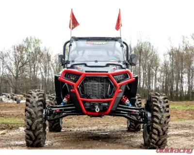 SuperATV 4" Dual Billet Portal Gear Lift Kit w/ 15% Gear Reduction & Frame Stiffener Polaris RZR XP Turbo S 2 Seater 2018-2021 - PGHD-1-75-152-B-FS