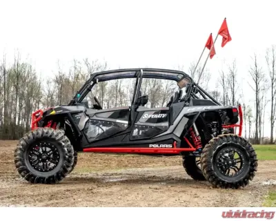 SuperATV 4" Dual Billet Portal Gear Lift Kit w/ 15% Gear Reduction & Frame Stiffener Polaris RZR XP Turbo S 2 Seater 2018-2021 - PGHD-1-75-152-B-FS