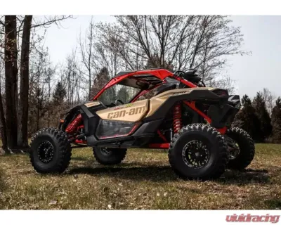 SuperATV 4" Dual Billet Portal Gear Lift Kit w/ 15% Gear Reduction & Frame Stiffener Can-AM Maverick X3 2017+ - PGHD-7-72-151-B-FS