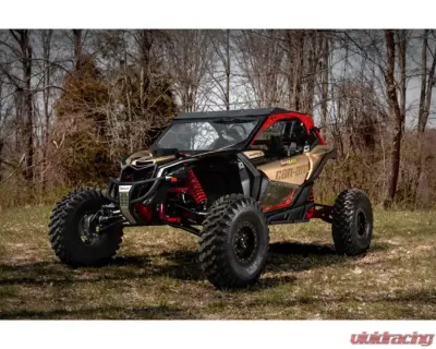 SuperATV 4" Dual Billet Portal Gear Lift Kit w/ 15% Gear Reduction & Frame Stiffener Can-AM Maverick X3 2017+ - PGHD-7-72-151-B-FS