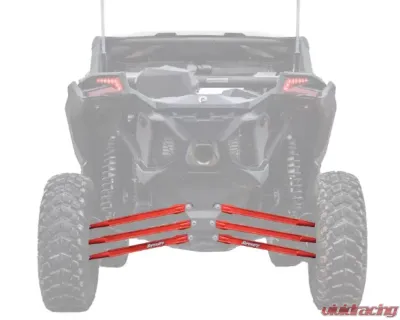 SuperATV 64 Inch Wide Red Boxed Radius Arms Complete Kit (6 Rods) Can-AM Maverick X3 2017+ - RA-CA-X3-001-14