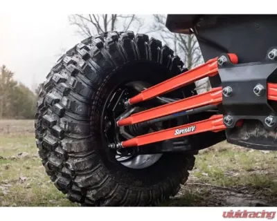 SuperATV 64 Inch Wide Red Boxed Radius Arms Complete Kit (6 Rods) Can-AM Maverick X3 2017+ - RA-CA-X3-001-14