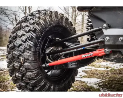 SuperATV 64 Inch Wide Red Tubed Radius Lower Arms (2 Rods) Can-AM Maverick X3 2017+ - RA-CA-X3-TU-B2-14