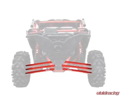 SuperATV 72 Inch Wide Red Boxed Radius Arms Complete Kit (6 Rods) Can-AM Maverick X3 2017+ - RA-CA-X3RS-BX-14