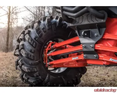 SuperATV 72 Inch Wide Red Boxed Radius Arms Complete Kit (6 Rods) Can-AM Maverick X3 2017+ - RA-CA-X3RS-BX-14