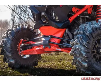 SuperATV 72 Inch Wide Red Boxed Radius Lower Arms (2 Rods) Can-AM Maverick X3 2017+ - RA-CA-X3RS-BX-B2-14