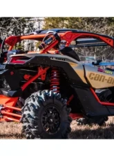SuperATV 72 Inch Wide Red Tubed Radius Arms Complete Kit (6 Rods) Can-AM Maverick X3 2017+                                     - RA-CA-X3RS-TU-14 - Image 4