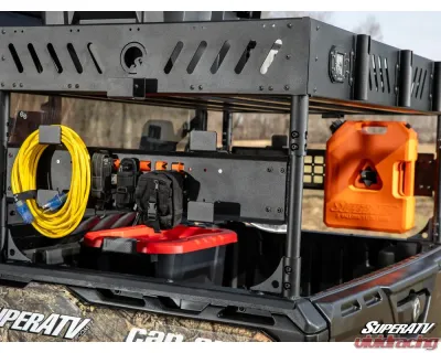 SuperATV Extruded Aluminum Raised Bed Rack w/ 1 Shelf Can-Am Defender HD 5 2017-2021 - RBR-CA-DEF-K1