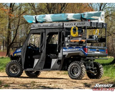 SuperATV Extruded Aluminum Raised Bed Rack w/ 2 Recessed Lights Polaris Ranger XP 1000 2017+ - RBR-P-RAN1K-K2