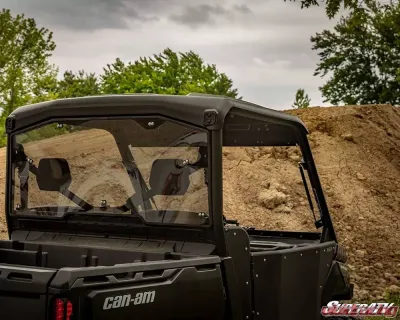 SuperATV Rear Windshield Scratch Resistant Polycarbonate Light Tint - No Print Can-Am Defender 2016+ - RWS-CA-DEFXMR-72