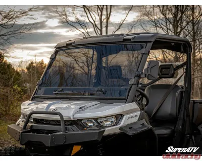 SuperATV Scratch Resistant Vented Full Windshield Can-Am Defender - WS-CA-DEF-V-001-73