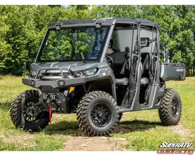 SuperATV MaxDrive Power Flip Glass Windshield Can-Am Defender 2016+ - FGWS-CA-DEF-01