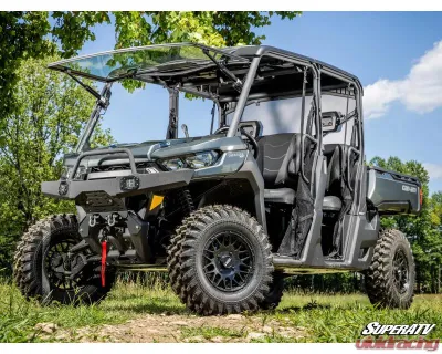 SuperATV MaxDrive Power Flip Glass Windshield Can-Am Defender 2016+ - FGWS-CA-DEF-01