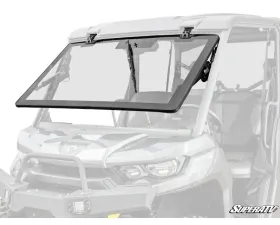 SuperATV MaxDrive Power Flip Glass Windshield w/ Washer  &  Wiper kit Can-Am Defender 2016+