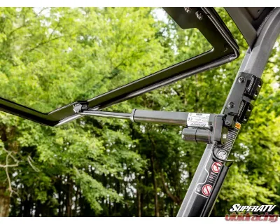 SuperATV MaxDrive Power Flip Glass Windshield w/ Washer  &  Wiper kit Can-Am Defender 2016+ - FGWS-CA-DEF-W-01