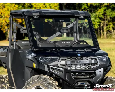 SuperATV MaxDrive Power  Flip Glass Windshield Polaris Ranger XP 1000 2015-2021+ - FGWS-P-RAN1K