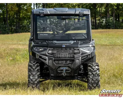 SuperATV MaxDrive Power  Flip Glass Windshield w/ Washer  &  Wiper kit Polaris Ranger XP 1000 2015-2021+ - FGWS-P-RAN1K-W