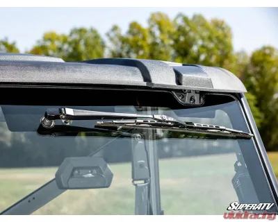 SuperATV MaxDrive Power  Flip Glass Windshield w/ Washer  &  Wiper kit Polaris Ranger XP 1000 2015-2021+ - FGWS-P-RAN1K-W