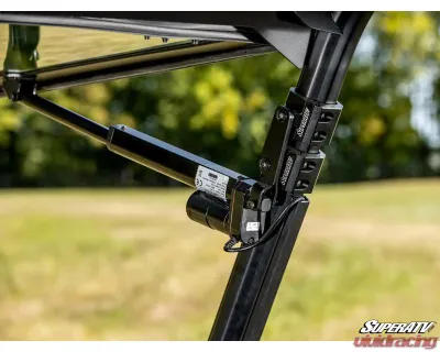 SuperATV MaxDrive Power  Flip Glass Windshield w/ Washer  &  Wiper kit Polaris Ranger XP 1000 2015-2021+ - FGWS-P-RAN1K-W