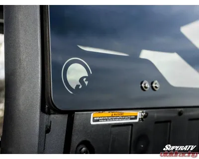 SuperATV Rear Glass Windshield w/ OEM Roof Can-Am Defender 2016-2025 - RGW-CA-DEF