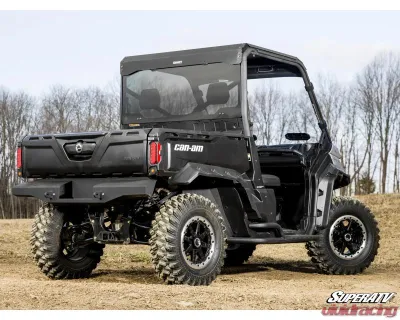 SuperATV Rear Glass Windshield w/ OEM Roof Can-Am Defender 2016-2025 - RGW-CA-DEF