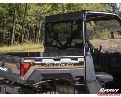 SuperATV Rear Glass Windshield Polaris Ranger XP 1000 2015-2021+ - RGW-P-RAN1K