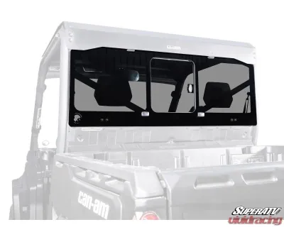 SuperATV Glass Sliding Rear Windshield w/ Super ATV Roof Can-Am Defender 2016-2025 - RGWS-CA-DEF-001