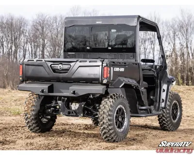 SuperATV Glass Sliding Rear Windshield w/ Super ATV Roof Can-Am Defender 2016-2025 - RGWS-CA-DEF-001