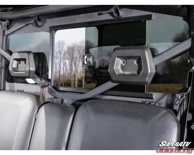 SuperATV Glass Sliding Rear Windshield w/ Super ATV Roof Can-Am Defender 2016-2025 - RGWS-CA-DEF-001
