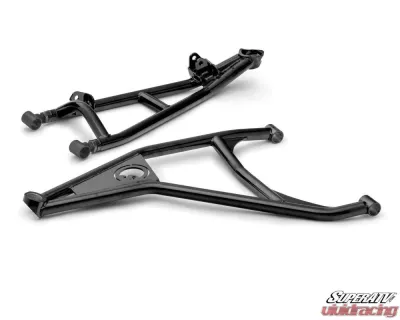 SuperATV Black 2" FO High Clearance A-Arms w/ SD Ball Joints Can-Am Maverick X3 72" Models 2017+ - AA-CA-X372OHC-BS-02