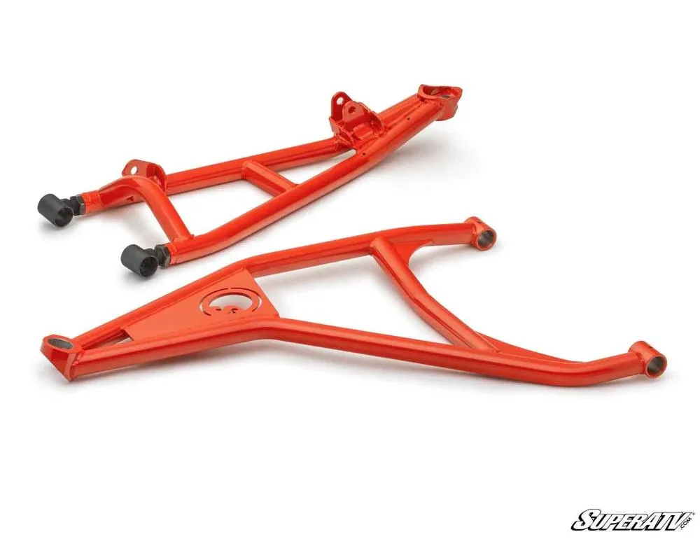 SuperATV Red 2" FO High Clearance A-Arms w/ Super Duty Ball Joints Can-Am Maverick X3 72" Models 2017+ - AA-CA-X372OHC-BSD-14
