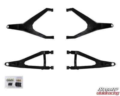 SuperATV High Clearance Boxed Front A-Arms w/ Keller Ball Joints Can-Am Maverick X3 Turbo 2017+ - AA-CA-X3RS-001-BX-BK-02