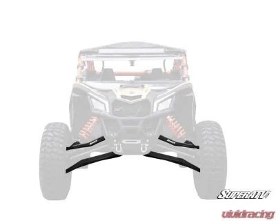 SuperATV High Clearance Boxed Front A-Arms w/ Keller Ball Joints Can-Am Maverick X3 Turbo 2017+ - AA-CA-X3RS-001-BX-BK-02