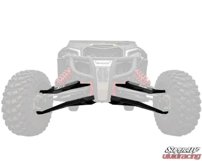 SuperATV Black 1.5" FO Sidewinder A-Arms w/ HD Ball Joints & Brackets Can-Am Maverick X3 Turbo 2017+ - AA-CA-X3XRS-1.5SS-BH-02