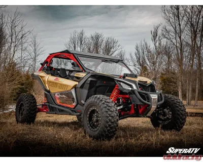 SuperATV Black 1.5" FO Sidewinder A-Arms w/ HD Ball Joints & Brackets Can-Am Maverick X3 Turbo 2017+ - AA-CA-X3XRS-1.5SS-BH-02